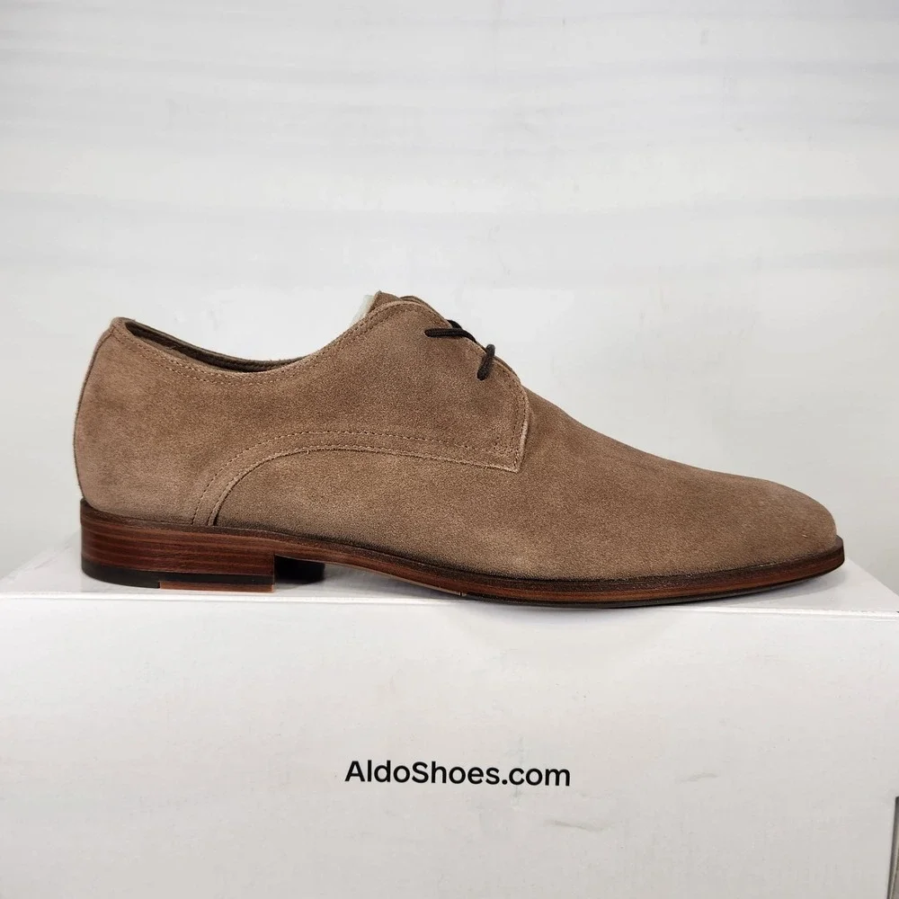 Aldo Derby Shoes Mens Size 11 Medium Brown Suede Lace Up Shirdon-240